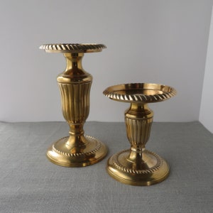 Vintage Brass Pillar Candle Holders image 4