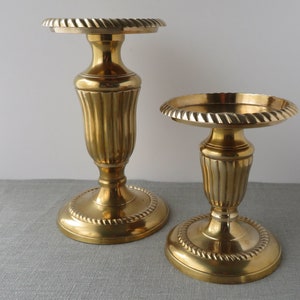 Vintage Brass Pillar Candle Holders image 7