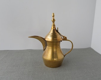 Vintage Brass Dallah Coffee Pot, Small