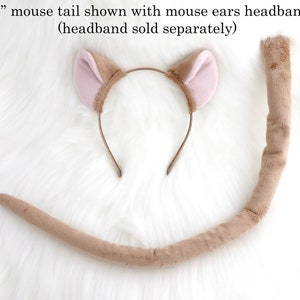 Mouse Tail Rat Tail Mouse Costume Soft Plush Mouse Tail Choose Color 18 or 24 Length image 4