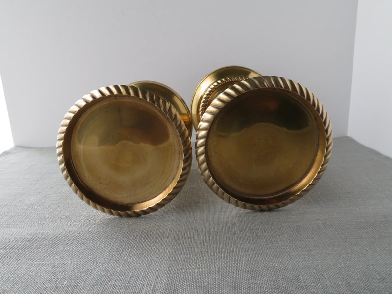 Vintage Brass Pillar Candle Holders image 6