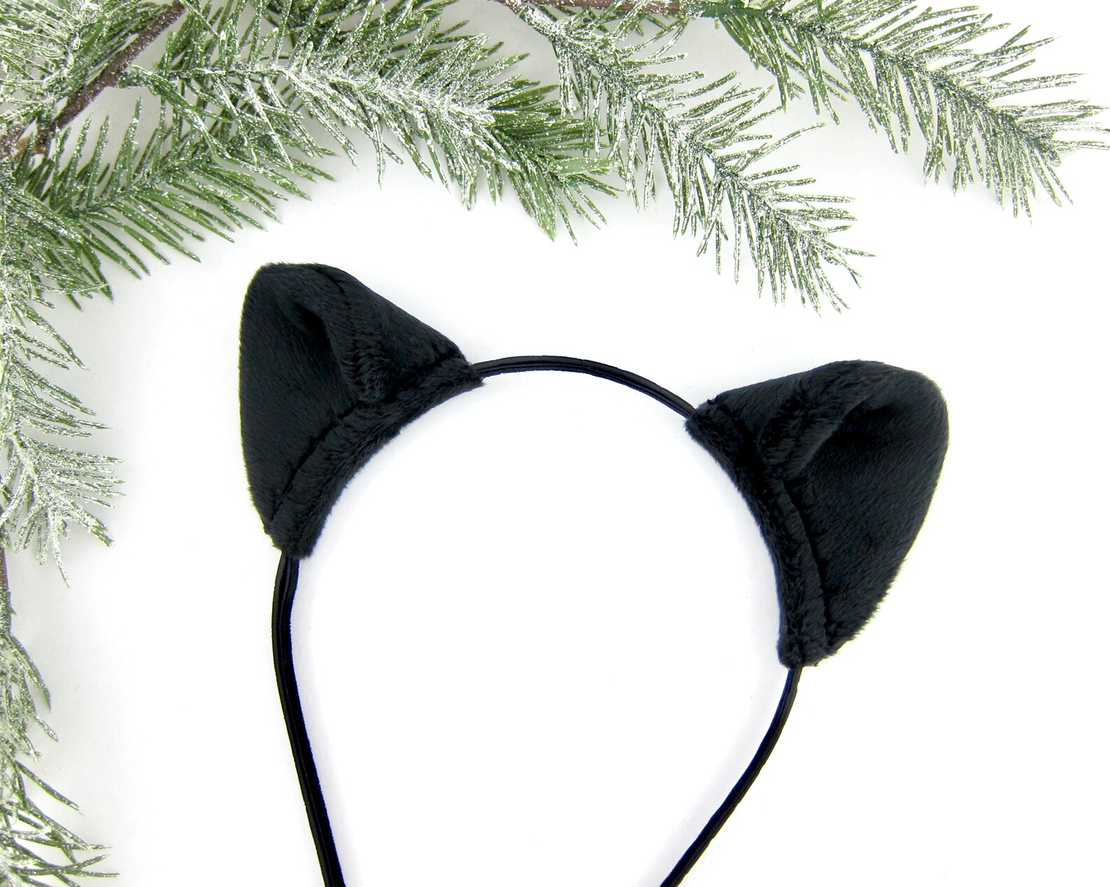 Cat Ears Headband Black Kitten Ears Plush Cat Headband | Etsy