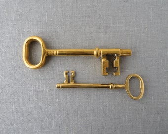 Vintage Brass Skeleton Keys