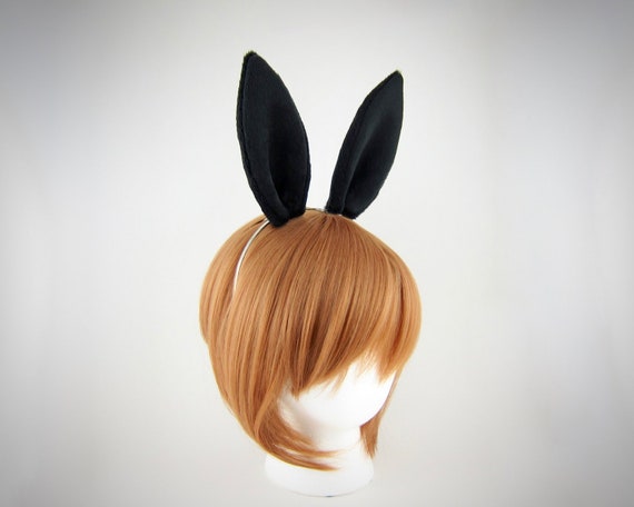 black rabbit ears headband