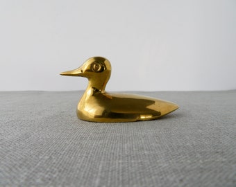 Small Vintage Brass Duck Figurine