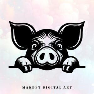 Peeking Pig SVG: Hog Raiser Clipart, Laser Cut File (Digital Download)