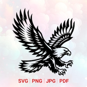 Flying Bald Eagle SVG: PNG, Clipart, Vector Design, Laser Cut File (Digital Download)