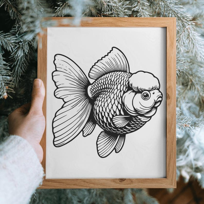 Oranda Svg Lion Head Oranda Goldfish Svg Pdf Png Jpg,goldfish Clipart,goldfish ...