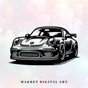 Sports Car SVG & PNG: Silhouette Cut File, Sublimation Design (Digital Download)