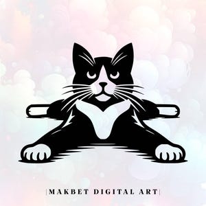 Funny Tuxedo Cat SVG: Clipart, Vector, Silhouette (Digital Download)