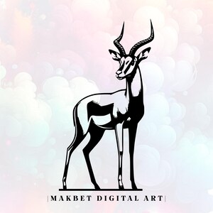 Antelope SVG: Wild Animal Clipart, Laser Cut File (Digital Download