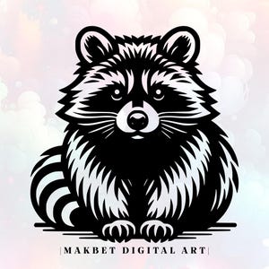 Raccoon SVG: PNG, Animal Clipart, Vector Design, Laser Cut File (Digital Download)