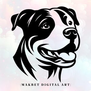 American Pit bull Terrier SVG: Dog Head Clipart, Vector, Laser Cut File (Digital Download)