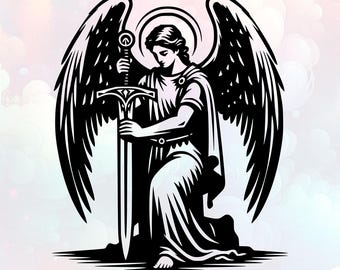 St. Michael Svg,ArcAngel Svg,Angel Svg,Christian Warrior Svg,Png,Pdf,Jpg,Clipart,Vector,Silhouette,Cut File,Digital Download,Commercial Use
