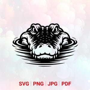 Peeking Crocodile SVG: Alligator PNG, Animal Clipart, Vector, Laser Cut File (Digital Download)