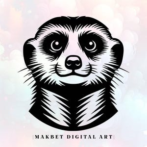 Meerkat Head SVG: Wild Animal Clipart, Laser Cut File (Digital Download)