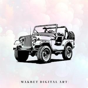 Svg et png de voiture tout-terrain 4x4,Svg de véhicule Jeep vintage,Images vectorielles,Gravure,Silhouette,Cricut,Conception de t-shirt,Sublimation,Usage commercial