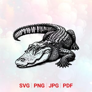Crocodile SVG: PNG, Alligator, Animal Clipart, Vector, Laser Cut File (Digital Download)