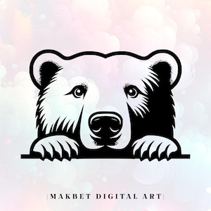 Peeking Polar Bear SVG: Laser Cut File, Clipart, Vector (Digital Download)
