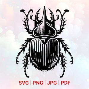 Stag Beetle SVG: PNG, Insect Clipart, Vector Design, Laser Cut File (Digital Download)