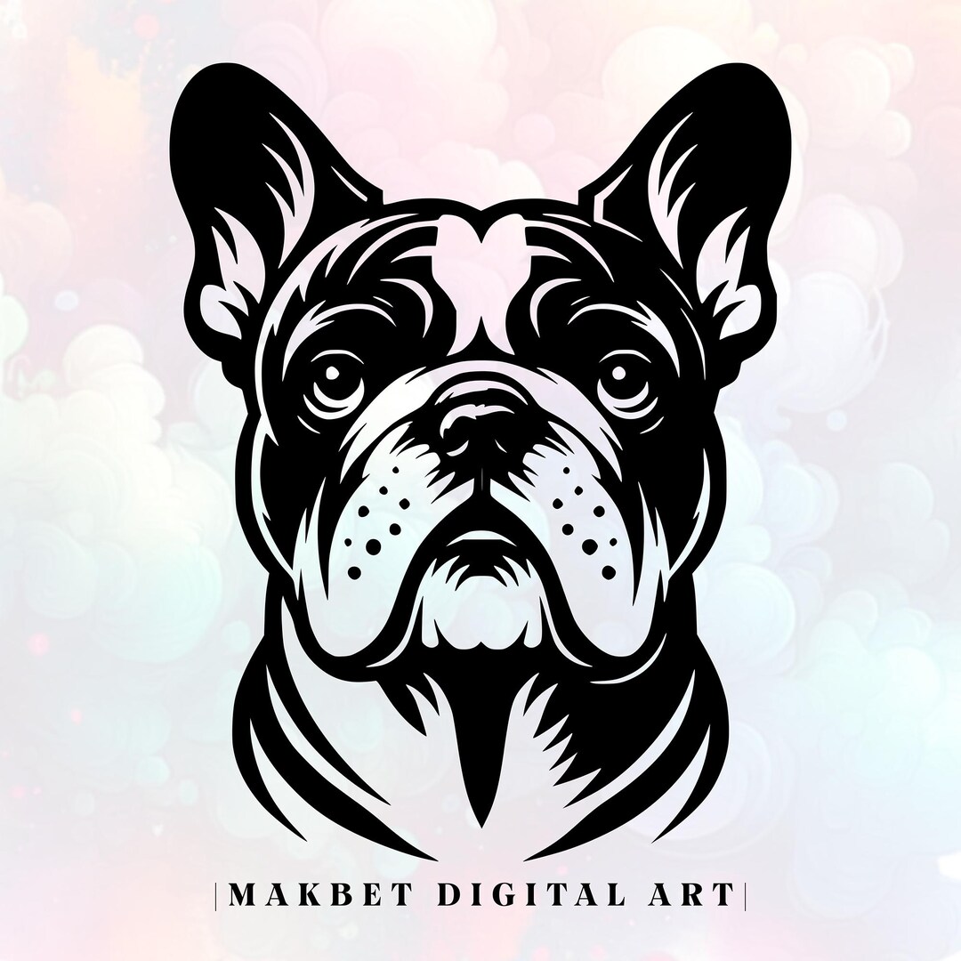 French Bulldog Head Svg Png Pdf Laser Engrave Cut File Clipart Vector ...