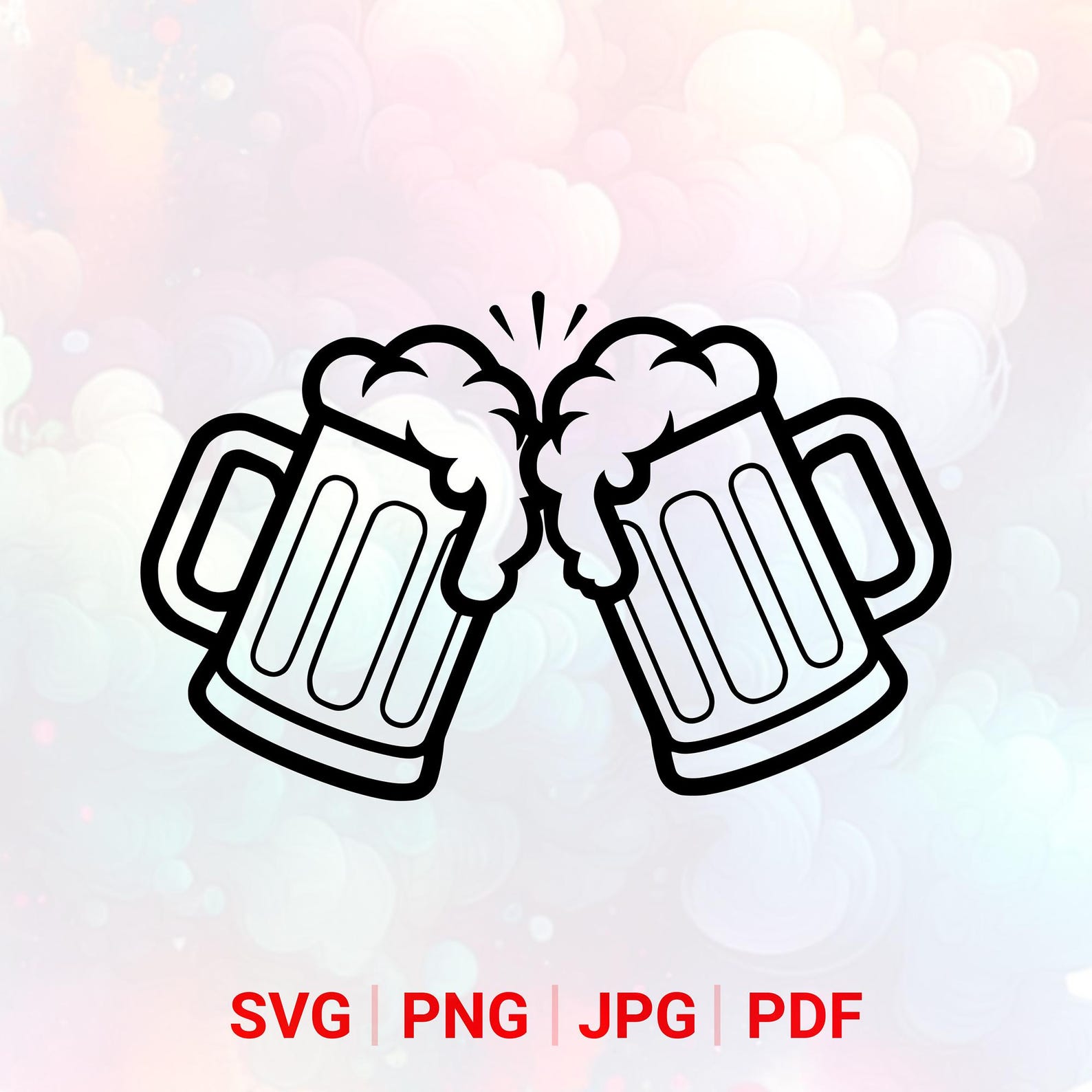 Toasting Beer Mugs SVG: Drinking PNG, Brewery, Cheers, Shirt, Stickers ...