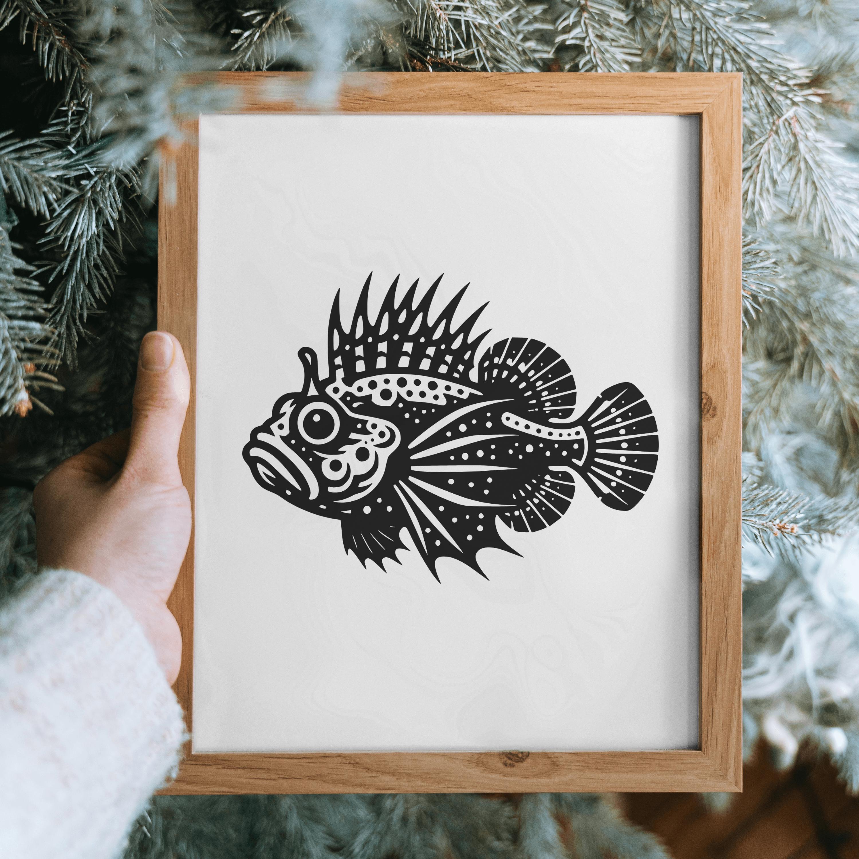 Stonefish Vector Stonefish SVG: PNG, Fish Clipart, Vector Design, Laser Cut File ...