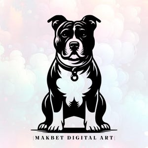 American Pitbull Terrier SVG: Laser Cut File, Clipart (Digital Download)