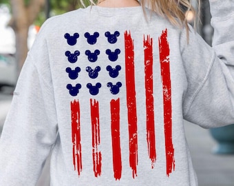 Mickey USA Flag Hoodie, Disney Independence Day Sweatshirt, 4th Of July Hoodie, Patriotic Sweatshirt, Disney Freedom, American Flag Hoodie