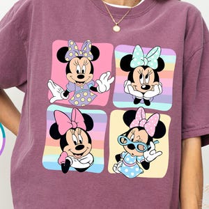 Comfort Colors® Minnie Mouse Bow Collage Shirt, Minnie Besties T-Shirt, Retro Minnie Mouse Shirt, Disney Girls Trip Shirt, Women Disney Gift