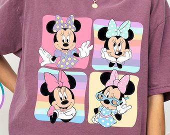 Comfort Colors® Minnie Mouse Bow Collage Shirt, Minnie Besties T-Shirt, Retro Minnie Mouse Shirt, Disney Girls Trip Shirt, Women Disney Gift