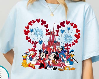 Comfort Colors® Mickey and Friends 4th Of July Shirt, Patriotic Memorial Day Tees, Disney 4th of July Shirt, Disney Independence Day T-Shirt