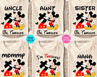 Personalized I’m Twodles Birthday Shirt, Mickey Mouse Birthday Tees, 2nd Birthday Shirt for Kids, Custom Birthday Gift, Kids Birthday Party