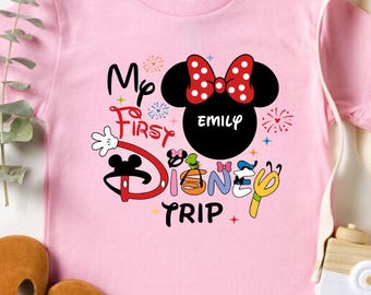Custom My First Disney Trip Shirt, Disney Kids Shirts, Mickey Minnie Disney T-Shirt, Disneyland Magic Kingdom, 1st Disney Trip Toddler Shirt