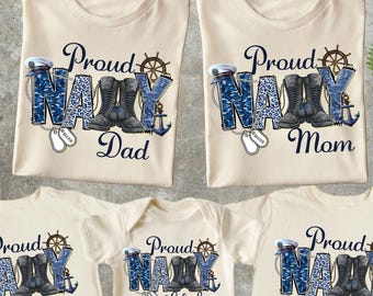 Custom Navy Family Shirt, Proud Navy Mom Shirt, Navy Dad T-shirt, US Navy Family Shirts, Military Appreciation Gift, Navy Graduation Tee
