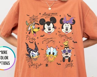Comfort Colors® Disney Halloween Mickey and Friends Shirt, Disney Spooky Shirt, Disney Signatures Tshirt, Trick Or Treat, Halloween Trip Tee