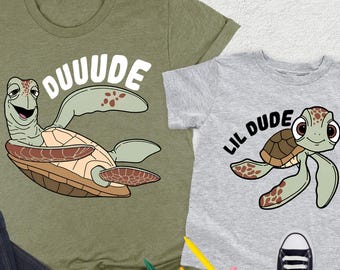 Dude And Lil Dude Shirt, Disney Father And Son Shirt, Funny Fathers Day Shirt, Daddy and Son Matching Shirt, Fathers Day Gift, Finding Nemo