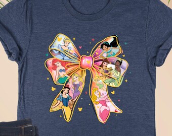Coquette Bow Disney Princesses Shirts, Disney Girl Trip Tee, Magic Kingdom Girly Shirt, Disney Princess Tee, Disneyworld Princess Girls Trip