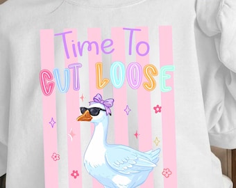 Sudadera Time To Cut Loose Goose, Sudadera con capucha Silly Goose, Sudadera con cuello redondo para profesores con frases divertidas, Sudadera para el último día de clases, Sudadera con capucha de fin de año