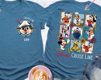 Custom Disney Mickey And Friends Cruise Line Shirts, Family Matching Cruise Tee, Disney Cruise Gift, Cruise Birthday Shirt, Cruise Squad Tee