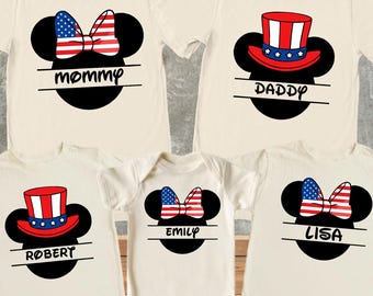 Custom Disney 4th Of July Shirt, Matching Mickey & Minnie Patriotic Family Shirt, Fourth of July Shirt, Independence Day Shirt, Disney Trip