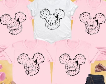 Disney Bachelorette Shirt, Minnie Bride T-Shirt, Bridal Party Disneyland Tee, Disney Bride Squad Shirt, Bachelor Wedding Party Disneyworld