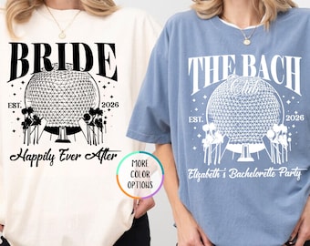 Comfort Colors® Personalized Disney Bride Tshirt, Disney Bachelorette Party Shirt, The Bach Club Tee, Disney Bridesmaid Gift, Team Bride Tee