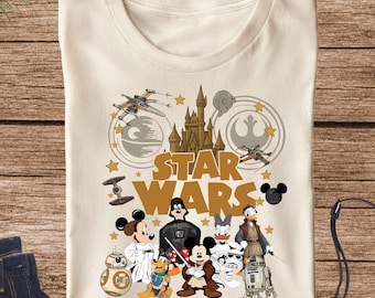 Retro Disney Star Wars Shirts, Mickey & Friends Star Wars Tees, Star Wars Gift, Disneyworld Shirt, Disney Family Shirt, Unisex Star Wars Tee