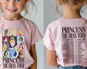 Camiseta infantil de la gira Princesas The Eras, camiseta de la gira Princesas Disney, viaje a Disney para niñas, camiseta Princesas para bebés, camiseta Disney para niños, camisetas Princesas WDW