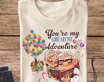 Retro Up Carl & Ellie You're My Greatest Adventure Shirt, His Ellie Her Carl Couple Tee, Carl and Ellie Couple Shirt, Couple Matching Shirts