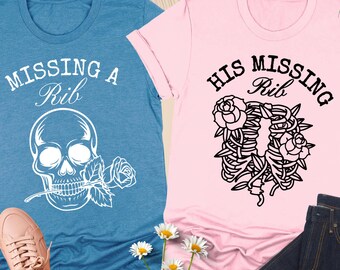 Christian Couple T-Shirt, Couple Valentine Gift, Christian Valentine Shirt, Religious Gift for Her, Missing Rib Shirt, Matching Couple Tee
