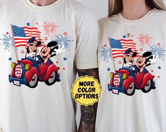 Comfort Colors® Matching Mickey & Minnie Patriotic Shirt, Disney 4th Of July Shirt, Fourth of July Shirt, Independence Day, Disney USA Shirt