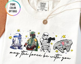 Comfort Colors® Star Wars Day Shirt, May the Force Be With You T-Shirt, Disneyworld Star Wars Tee, Galaxy Edge Shirt, Star Wars Characters