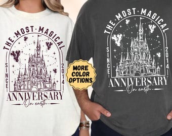 Comfort Colors® Custom Disney Anniversary Shirt, The Most Magical Anniversary Tee, Matching Couple Disneyland Tee, Wife Husband Disney Shirt